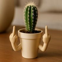 Vasinho de Planta Estressadinho Dedo do Meio - Vaso com Mensagem Engraçada para Presente e Decoração - Amarelo Vasinho de Planta Estressadinho Dedo do Meio - Vaso com Mensagem Engraçada para Presente e Decoração - Amarelo