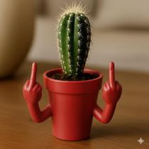 Vasinho de Planta Estressadinho Dedo do Meio - Vaso com Mensagem Engraçada para Presente e Decoração - Vermelho Vasinho de Planta Estressadinho Dedo do Meio - Vaso com Mensagem Engraçada para Presente e Decoração - Vermelho