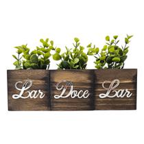 Vasinho Decorativo Lar Doce Lar Acrílico Espelhado Prata - Decoração Sala Luxo - Enfeite