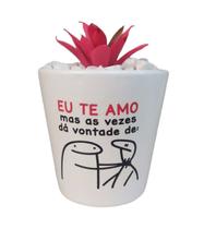 Vasinho Flork Conico de Ceramica para suculenta com Frases Vasinho Flork Conico de Ceramica para suculenta com Frases