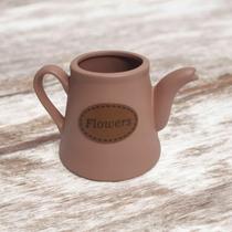 Vasinho Formato de Bule de Ceramica Decoração cor Cappuccino