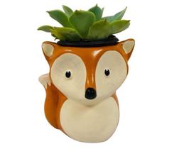 Vasinho RAPOSA de Ceramica para SUCULENTA Cor Marrom - Decore Casa