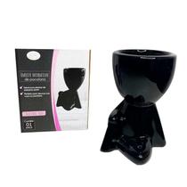 Vasinho Suculenta Artificial Robert Bob Preto Porcelana Vasinho Suculenta Artificial Robert Bob Preto Porcelana