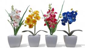 Vasinhos De Flores Plantas Artificiais Decorativo - rs arranjosdecor