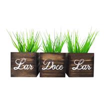 Vasinhos Decorativos - Frase Lar Doce Lar - Enfeite de Mesa