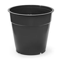 Vaso 09 Pote Para Mini Suculentas Plástico Preto Redondo