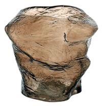 VASO 21x18x18cm VIDRO ÂMBAR