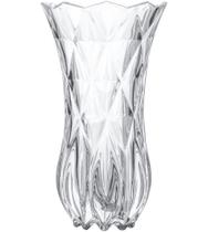 Vaso 22,5cm De Altura Por 12,5cm Diâmetro Em Vidro - Adely Crystal