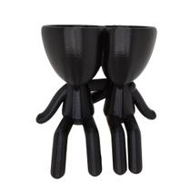 Vaso 3D Abraço Suculentas Decoração 15cm Robert Plant Decorativo Preto Vaso 3D Abraço Suculentas Decoração 15cm Robert Plant Decorativo Preto
