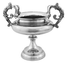 Vaso Alças Grandes Design Classico Base Todo Prateado Luxo