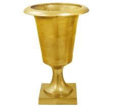 Vaso Aluminio Dourado com Base Design Classico Luxo Vaso Aluminio Dourado com Base Design Classico Luxo