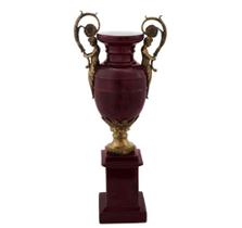 Vaso Ânfora Porcelana Nobre Vinho Alças Anjos Bronze Luxo