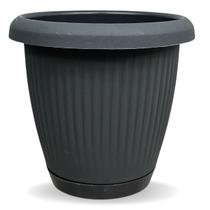 Vaso Anti Dengue com Prato Embutido 19,6lts Cinza Concreto