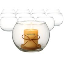 Vaso Aquário mini pequeno 400 ml kit 10 redondo vidro lembrancinha festa evento comemoração casamento formatura