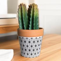 Vaso Arranjo cactos em vaso de cerâmica Tamanho 15x9cm