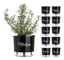 Vaso Auto Irrigável 03 Gourmet Preto Horta Temperos Raiz