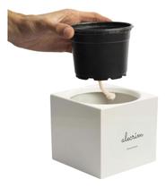 Vaso Auto Irrigável 11X10 Autoirrigável Cinza Hortelã