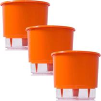 Vaso Auto Irrigável N3 16X14 Laranja Raiz Antidengue Kit 3Un