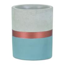 Vaso Azul e Cobre em Cimento Mart