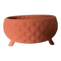 Vaso Baixo Com Pés em Cerâmica Terracota Fosco 11x21cm altura com pés Casa Helena Home Decor