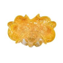 Vaso Baixo Murano Italiano Damasco Bordas Torcida