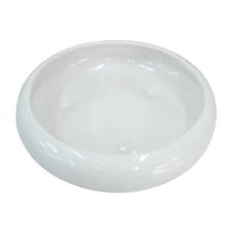 Vaso Baixo Redondo Cerâmica Decorativa De White