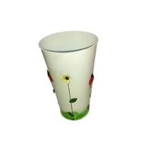 Vaso Balde Metal Enfeite Jardim Joaninha Flor Branco Quintal Varanda Vaso Balde Metal Enfeite Jardim Joaninha Flor Branco Quintal Varanda