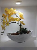 Vaso barca c/orquideas