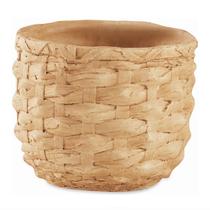 Vaso Bege Trama 10X12Cm Cachepot Cimento Decoração