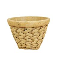 Vaso Bege Trama 13X16X16Cm Cachepot Cimento Decoração Vaso Bege Trama 13X16X16Cm Cachepot Cimento Decoração