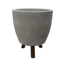 Vaso Berlim 40 x 33 cm com tripé de madeira - Alpe & Aritana CORES:Cimento