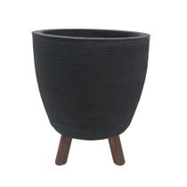 Vaso Berlim 40 x 33 cm com tripé de madeira - Alpe & Aritana CORES:Preto