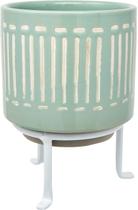 Vaso Bernan Cachepô em Cerâmica Verde Home&Co 16x12cm Vaso Bernan Cachepô em Cerâmica Verde Home&Co 16x12cm