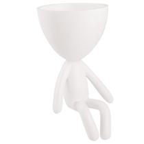 Vaso Bob em Poliresina Branco (pendurado) 19x13x12cm- Mart