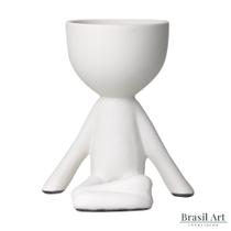 Vaso Bob Meditando de Cerâmica Off White
