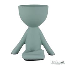 Vaso Bob Meditando de Cerâmica Verde Menta