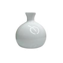 Vaso bola branco de cerâmica trabalhado moderno decorativo