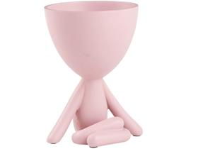 Vaso Boneco Em Poliresina Rosa Meditando - Mart