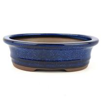 Vaso Bonsai Oval Azul Reativo (19x15x5) Cm