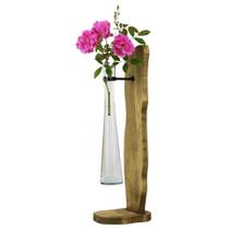 Vaso borebi decorativo vidro e madeira