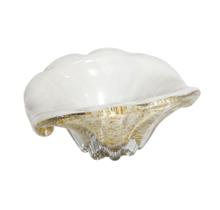 Vaso Bowl Borda Caracol Murano Italiano Branco Luxo