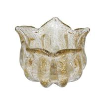 Vaso Bowl Decorativo Murano Incolor Pó de Ouro Luxo