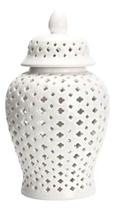 Vaso Branco Decorativo Porcelana Chinesa 28x16