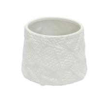 Vaso Branco Texturizado Design Contemporaneo Luxo