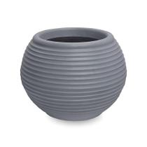 Vaso Bromelia Oval Em Polietileno 30X40 Cinza Escuro