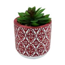 Vaso C/ Planta Artificial 8x8cm em Cimento - Vaso C/ Planta Artificial 8x8cm em Cimento -