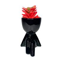 Vaso Cachepo Bob Preto Para Suculenta Cactus
