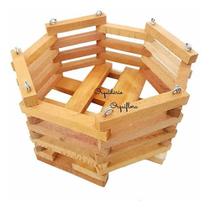 Vaso Cachepô Cachepot De Madeira Octogonal Plantas Orquídeas