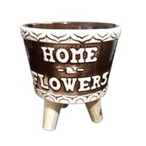 Vaso cachepo cerâmico monte real home e flowers pé de madeira Vaso cachepo cerâmico monte real home e flowers pé de madeira