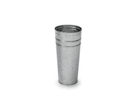 Vaso Cachepô Cone Rústico Metal Galvanizado 22 X 10 Cm